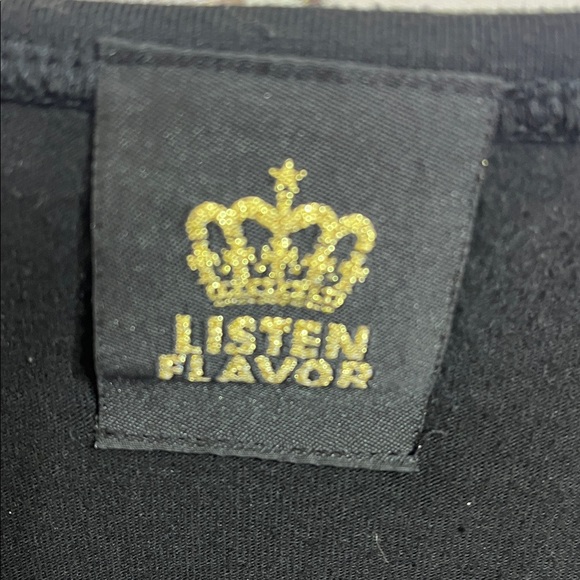 Listen Flavor Black Sailor Dress with Poetry sleeves Size large - Picture 2 of 11